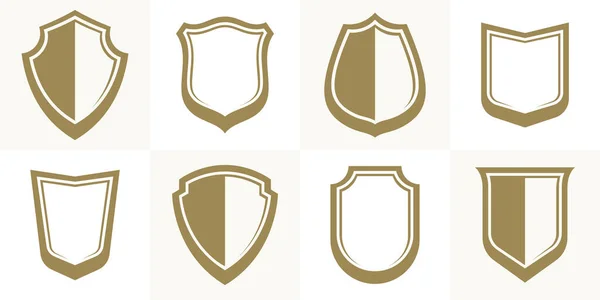 Classic Shields Vector Set Ammo Emblems Collection Defense Safety Icons — Stockvektor