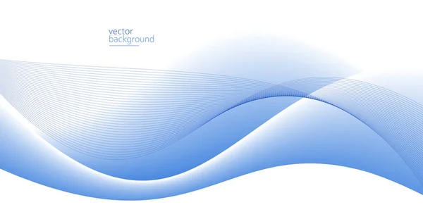 曲線形状流ベクトル光青勾配 動的および速度の概念 未来技術または運動芸術の抽象的な背景 — ストックベクタ