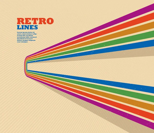 Ретро Стиль Абстрактный Фон Кривыми Линиями Цветах Радуги Измерение Семидесятых — стоковый вектор