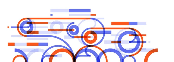 Geometrische Achtergrond Met Cirkels Lijnen Vectorkunst Abstract Compositie Technisch Plan — Stockvector
