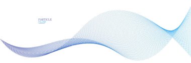 Açık mavi soyut arkaplan, akışkan parçacıkların vektör dalgası, hareket halindeki kıvrımlı noktalar, teknoloji ve bilim teması, hava ve kolaylıkla fütüristik illüstrasyon.