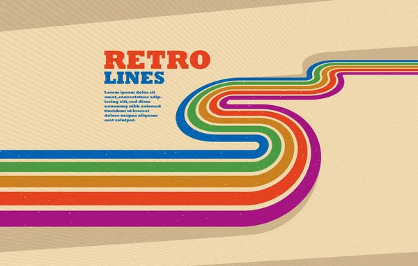 Retro Lines Vector Abstract Background Dimensional Perspective Vintage Graphic Design — Stock Vector