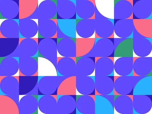 抽象ベクトル幾何学的なシームレスなパターン 色の単純な幾何学的な要素を繰り返しタイル 壁紙やウェブサイトの背景 レトロなスタイルのデザインの背景 — ストックベクタ