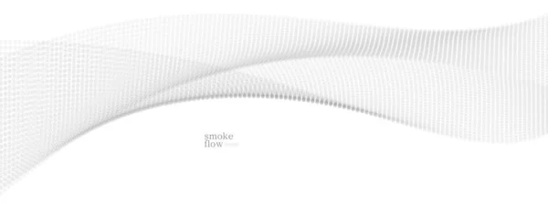 Abstract Vector Smoke Background Wave Flowing Circles Particles Light Grey — Wektor stockowy