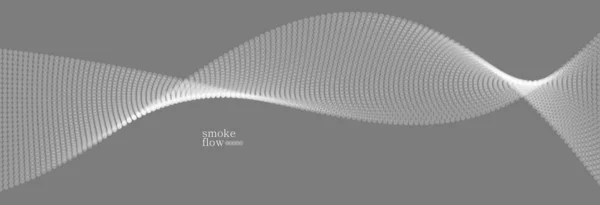 Векторный Абстрактный Фон Волной Струящихся Частиц Дымовая Конструкция Серого Цвета — стоковый вектор