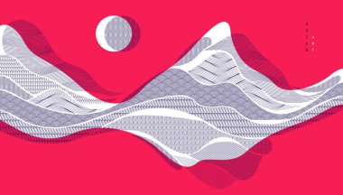 Doğa sanatı oryantal Japon tarzı vektör soyut arka plan kırmızı renklerde, su şekilleri ve dokuları gibi akışkan.