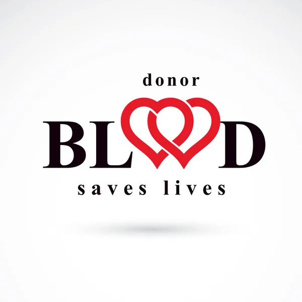 Kan Donör Kavramsal Illüstrasyon Kalp Şekli Kan Damlaları Ile Yaratılmıştır — Stok Vektör