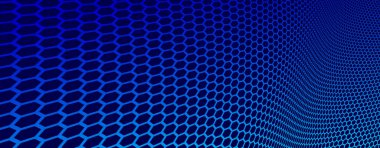 3B perspektif vektör soyut arkaplan, teknoloji tema ağı ve büyük veri resmi içinde altıgenler deseni.