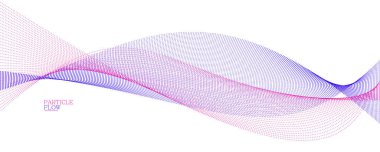 Akan parçacık dalgası ile sakin vektör soyut arkaplan, kolay ve yumuşak eğri çizgileri hareket, hava ve rahatlatıcı illüstrasyon noktalar.