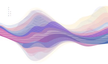 Doğa sanatı oryantal Japon tarzı vektör soyut arkaplan, su şekilleri ve dokuları gibi sulu..