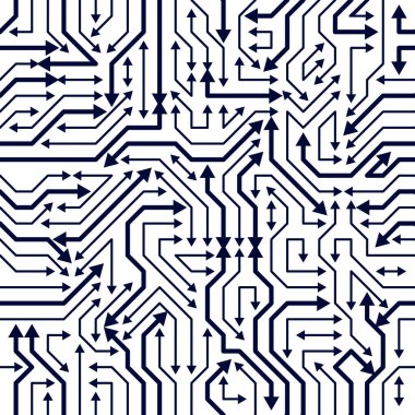 Devre panosu pürüzsüz kalıp, vektör arkaplan. Mikroçip teknolojisi elektronik duvar kağıdı tekrar tasarımı.