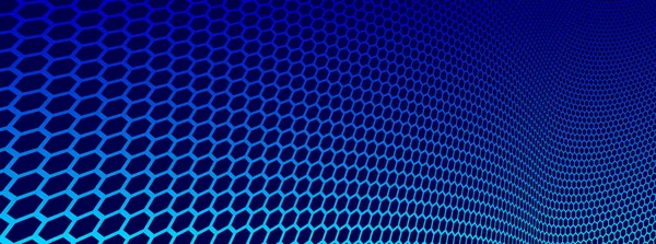 Hexagons Pattern Perspective Vector Abstract Background Technology Theme Network Big — Vettoriale Stock