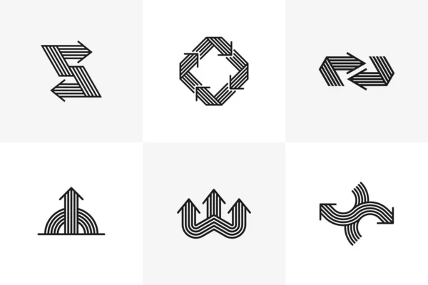 Arrow Vector Original Logos Set Isolated Pictogram Symbol Double Arrows — Wektor stockowy