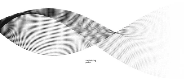 Ilustración Abstracta Del Vector Fondo Puntos Movimiento Por Líneas Curva — Archivo Imágenes Vectoriales