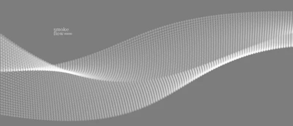 Fond Abstrait Vectoriel Avec Une Vague Particules Fluides Design Gris — Image vectorielle