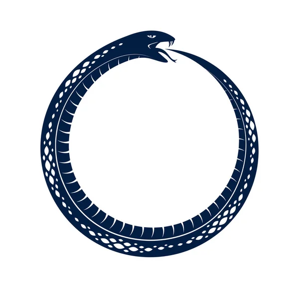 Ouroboros Serpente Forma Cerchio Ciclo Infinito Vita Morte Illustrazione Vettoriale — Vettoriale Stock