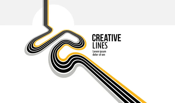 Future Lines Perspective Vector Abstract Background Black Yellow Linear Composition — 图库矢量图片