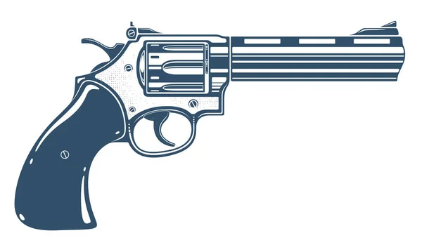 Revolver Pistol Vektorillustration Detaljerad Pistol Isolerad Vit Bakgrund — Stock vektor