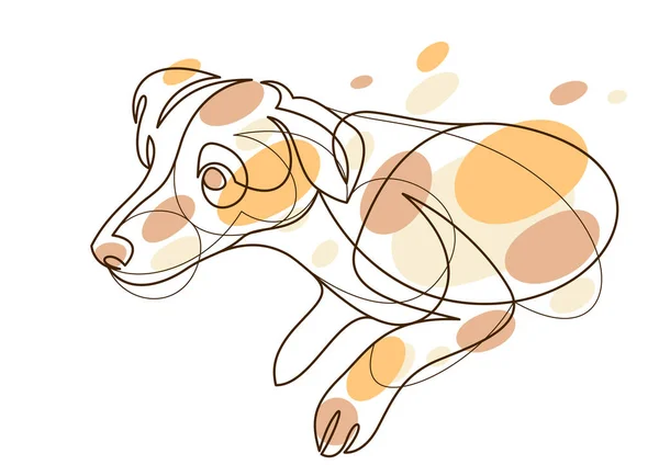 Adorable Playful Jack Russel Terrier Vector Line Art Illustration Isolated — Archivo Imágenes Vectoriales