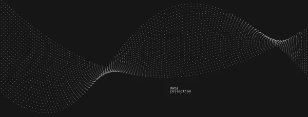 Dark Grey Airy Particles Flow Vector Design Abstract Background Wave — Vetor de Stock