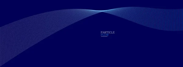 Dark Blue Airy Particles Flow Vector Design Abstract Background Wave — Stock vektor