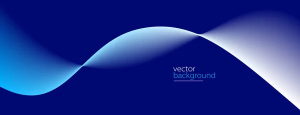 Flowing Dark Blue Curve Shape Soft Gradient Vector Abstract Background — Stock vektor