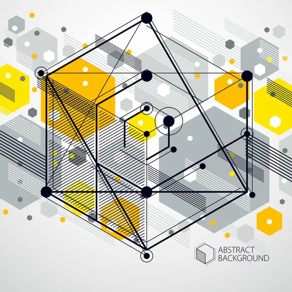 Abstrato Moderno Retro Amarelo Fundo Formas Futuristas Geométricas Ilustração Vetorial — Vetor de Stock