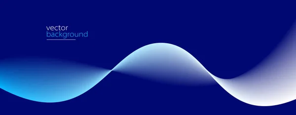 Fließende Dunkelblaue Kurvenform Mit Weichem Gradienten Vektor Abstrakten Hintergrund Entspannende — Stockvektor