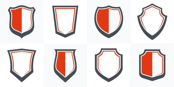 Conjunto Vetores Escudos Clássicos Coleção Emblemas Munição Ícones Defesa Segurança — Vetor de Stock