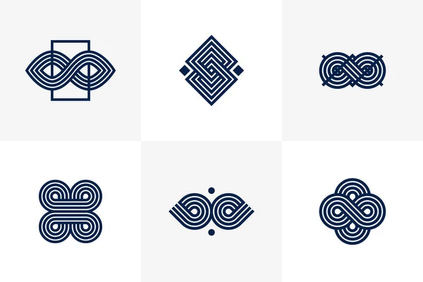 Abstract Geometric Linear Symbols Vector Set Graphic Design Elements Logo — Wektor stockowy