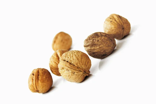 Walnuts on a white background — Stock Photo, Image