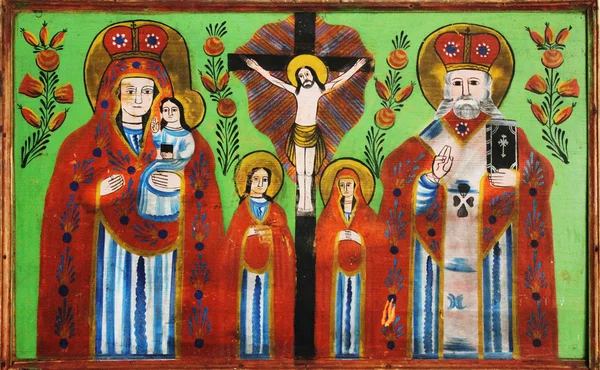 Moeder van god, de kruisiging van Jezus Christus, st. nicholas (ar — Stockfoto