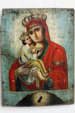 Sanat simgesi bakire Meryem ve İsa Mesih'in (Ukrayna)