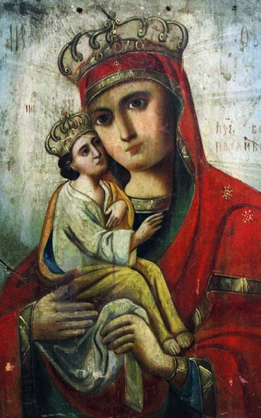 Art icon of Virgin Mary and Jesus Christ (Ukraine) — Stock Photo, Image