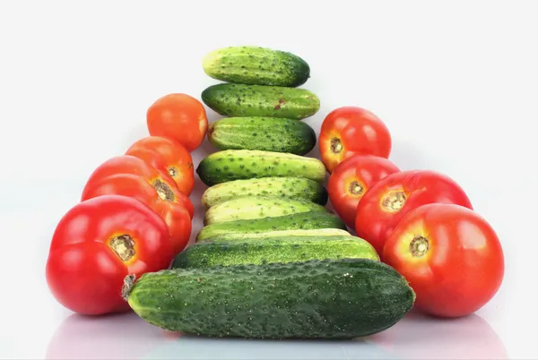 Vegetables (cucumbers and tomatoes) — Stock Photo, Image