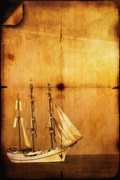 Foto segelfartyget i retrostil — Stockfoto