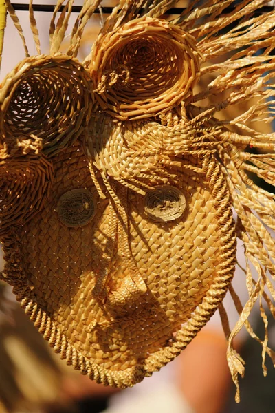 Arte rosto de palha — Fotografia de Stock