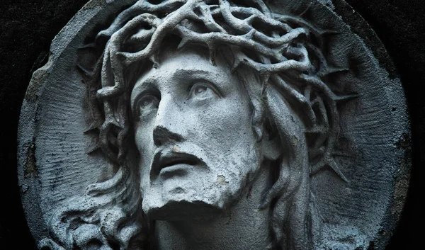 Fragment Einer Antiken Statue Von Jesus Christus — Stockfoto
