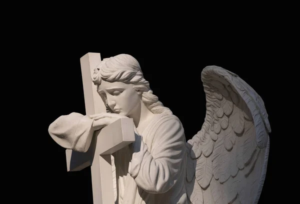Prachtige Engel Des Doods Oude Sculptuur Pijn Angst Toekomst Het — Stockfoto