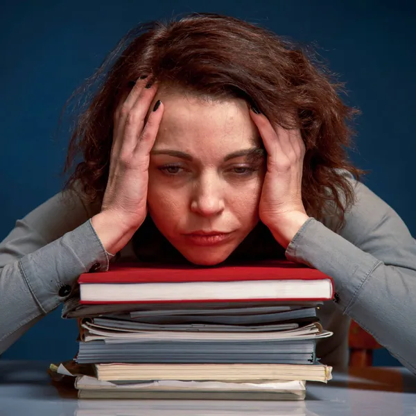 Stressad Affärskvinna Begreppet Depression Och Frustration — Stockfoto