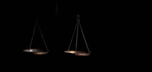 Scales Justice Simple Black Background Horizontal Image - Stock-foto