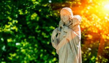 Yüce İsa 'nın antik heykeli. Boşluğu kopyala.