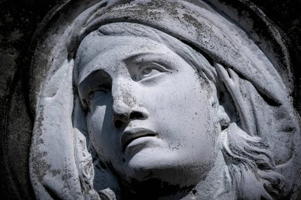 Vergine Maria Statua Antica Frammento Antica Statua — Foto Stock