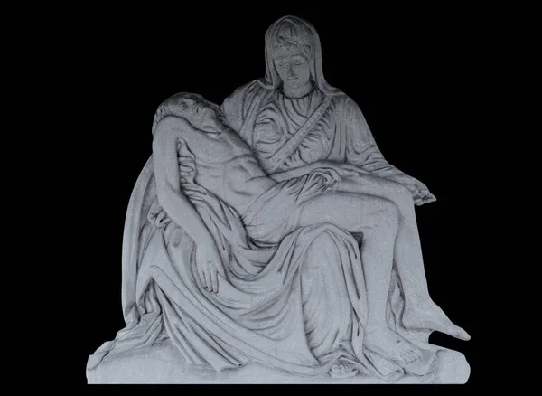 Fragment Van Het Oude Standbeeld Van Maagd Maria Met Het — Stockfoto