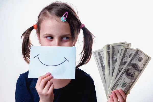 Εννοιολογική Εικόνα Κερδίζοντας Χρήματα Και Καλές Επιχειρήσεις Όμορφη Ευτυχισμένη Νεαρή — Φωτογραφία Αρχείου