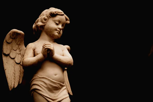 Death Concept Little Sad Angel Fragment Ancient Statue —  Fotos de Stock
