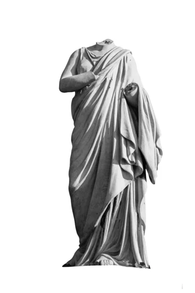 Destroyed Antique Statue Roman Patrician Isolated White Background — стокове фото