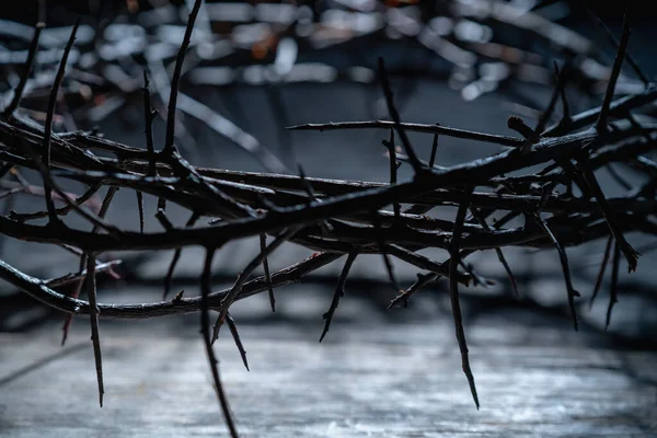 Espinas Corona Como Símbolo Pasión Muerte Resurrección Jesucristo Imagen Horizontal —  Fotos de Stock