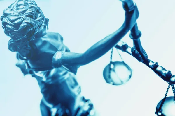 Вид Зверху Леді Справедливість Масштабами Істини Концептуальний Образ Справедливості Права — стокове фото