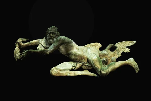Tytan Prometeusz Ogniem Orłem Kradnie Ogień Daje Ludzkości Postaci Technologii — Zdjęcie stockowe